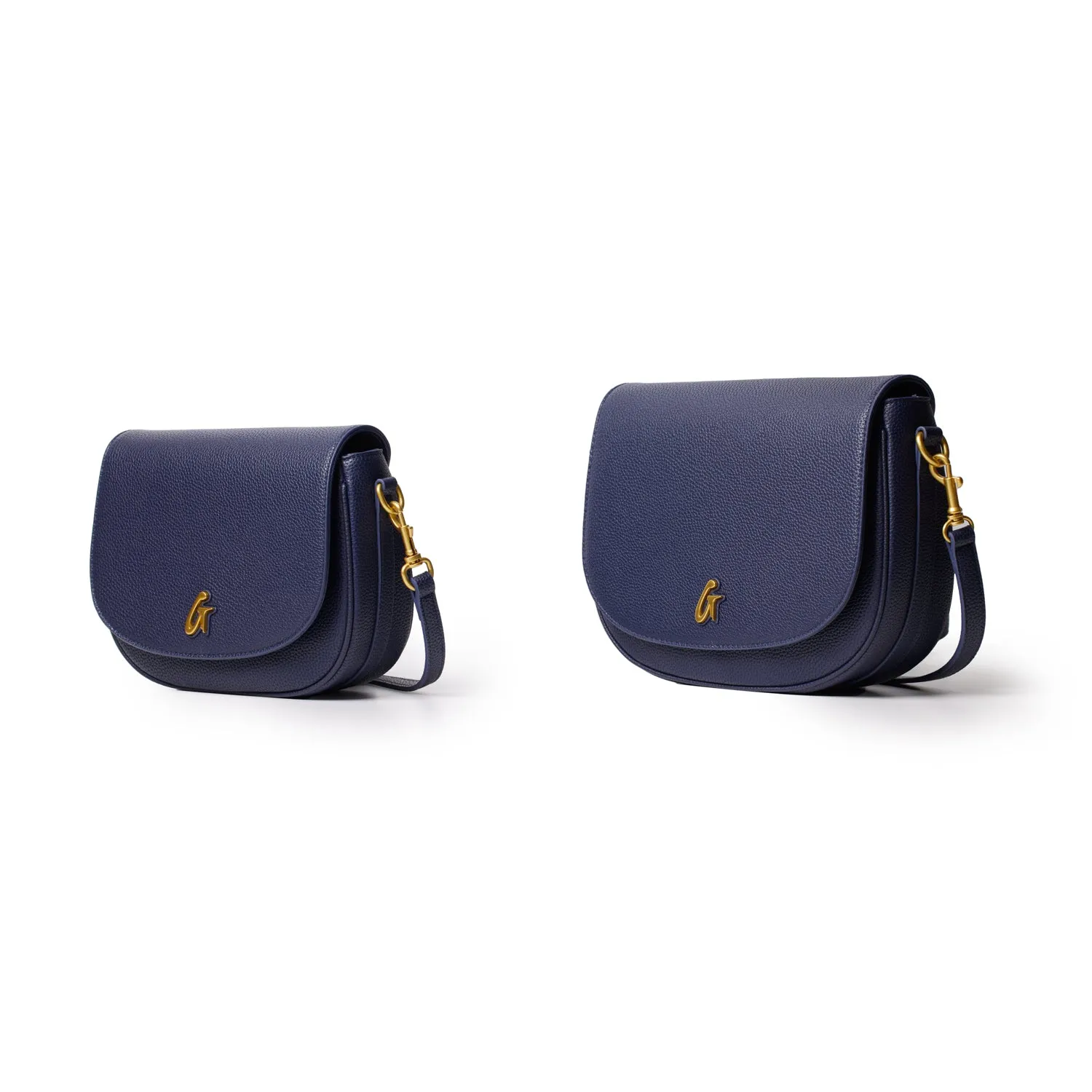 MEDIUM PEBBLE SHOULDER BAG - NAVY