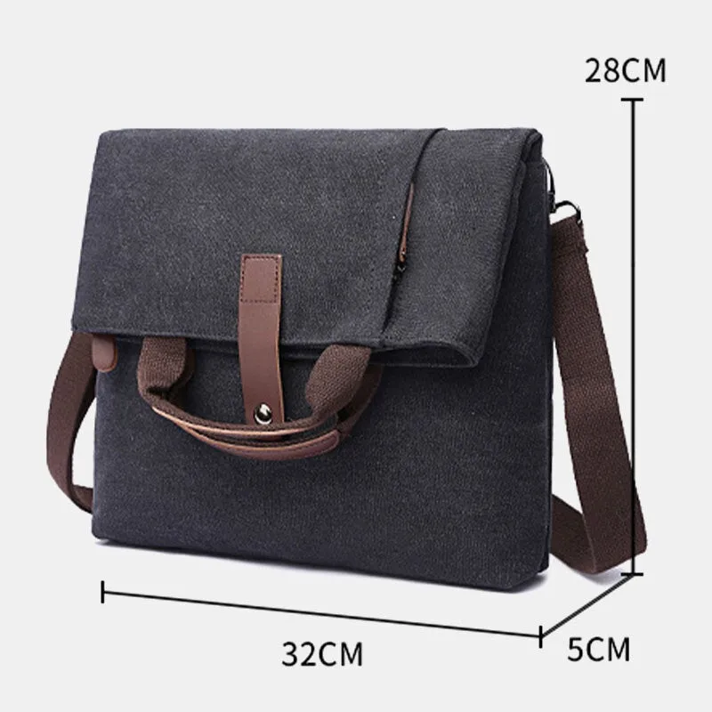 Men Canvas Anti-theft Water-Resistant Vintage Messenger Bag Shoulder Crossbody Handbag