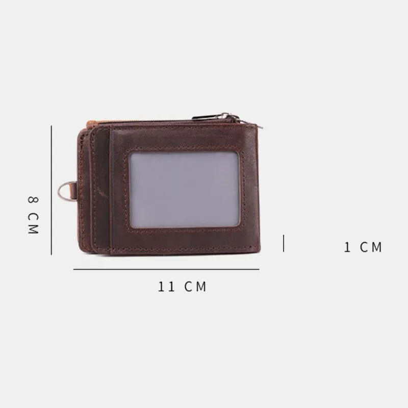 Men Genuine Leather Casual Anti-Theft RFID Blocking Wallet Card Holder