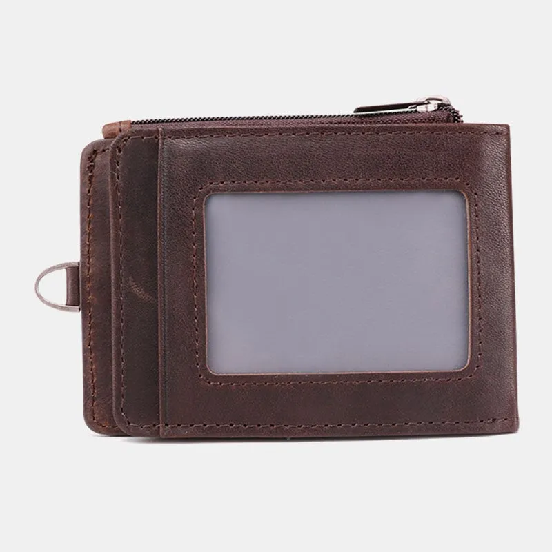 Men Genuine Leather Casual Anti-Theft RFID Blocking Wallet Card Holder