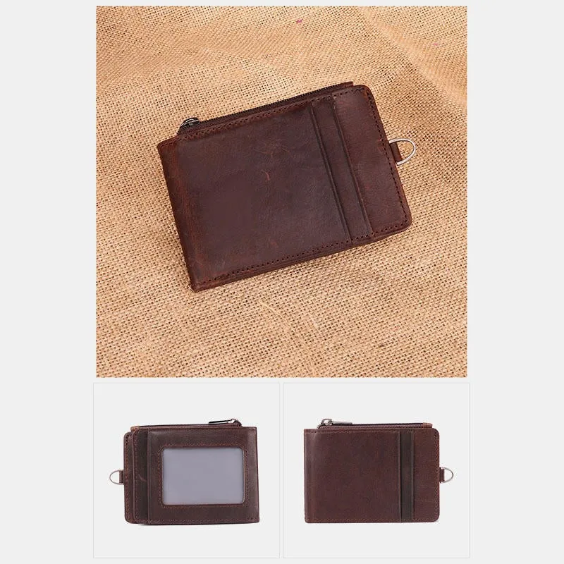 Men Genuine Leather Casual Anti-Theft RFID Blocking Wallet Card Holder