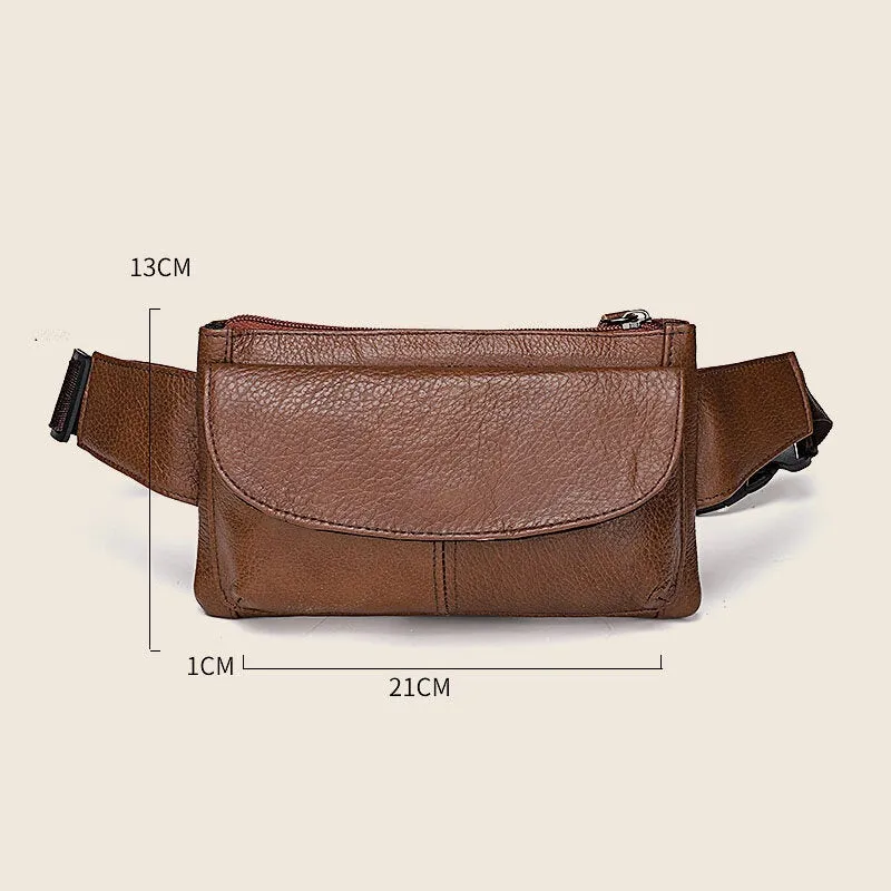 Men Genuine Leather Multi-pocket Anti-theft Multifunctional Crossbody Bag Chest Sling