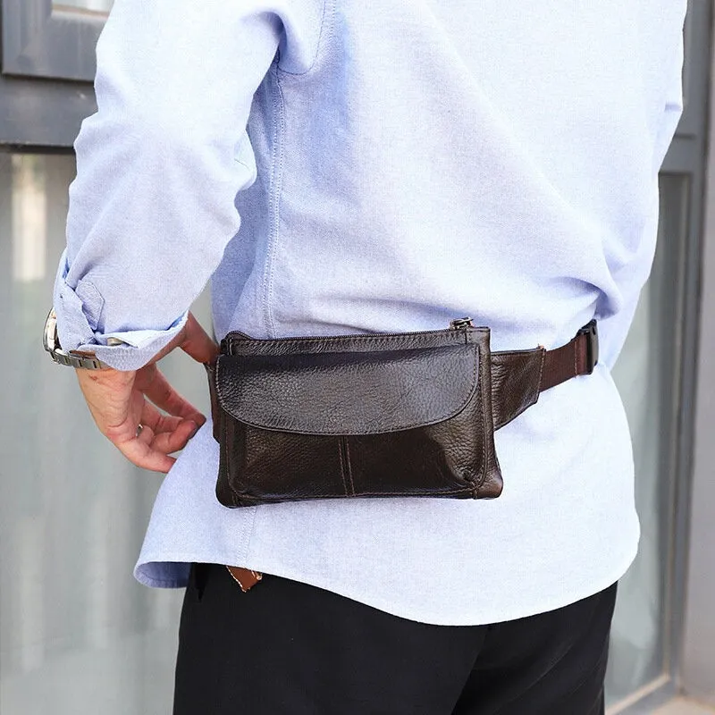 Men Genuine Leather Multi-pocket Anti-theft Multifunctional Crossbody Bag Chest Sling