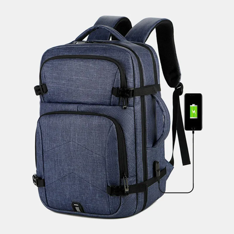 Men Large Capacity Waterproof USB Charging 16 Inch Laptop Bag Business Outdoor Handbag Backpack