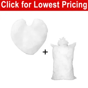 Microfiber Pillow Shell / Cover - 18" Heart Shaped for printing and sublimation   1 LB Stuffing