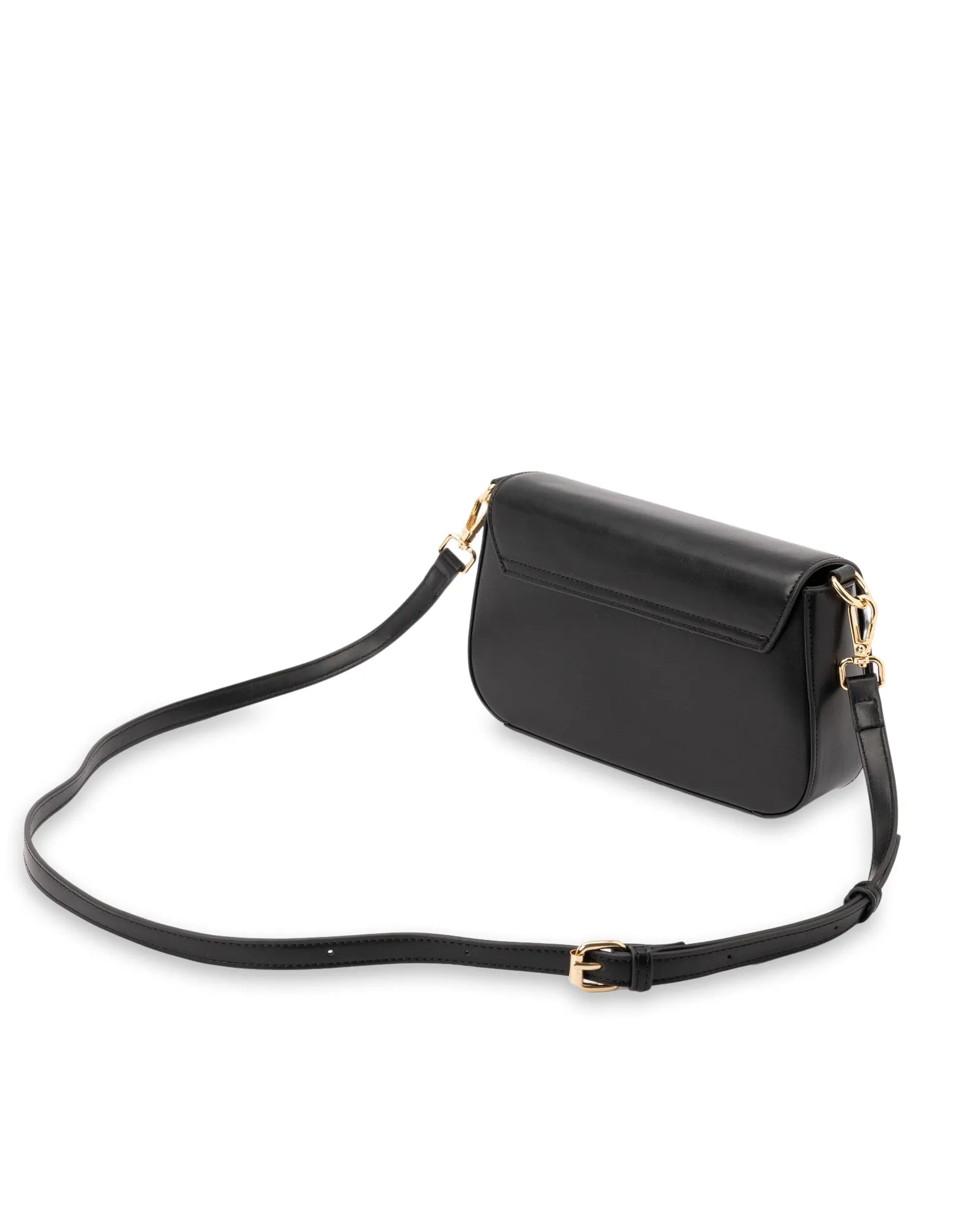 Mocha Sophie Tortoise Shell Chain Crossbody Bag- Black