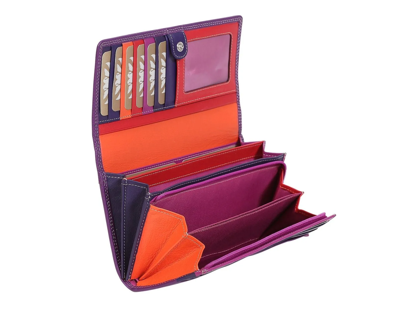 MODAPELLE LEATHER MULTI COLOURED RFID LADY WALLET 7327