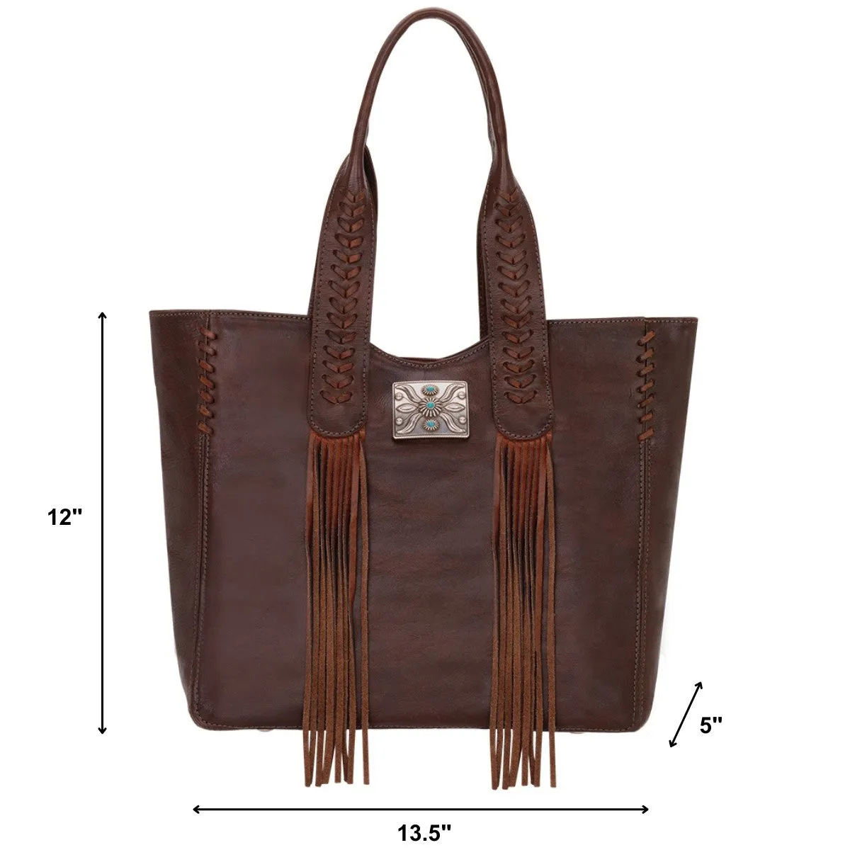 Mohave Canyon Large Zip Top Tote - Dark Brown