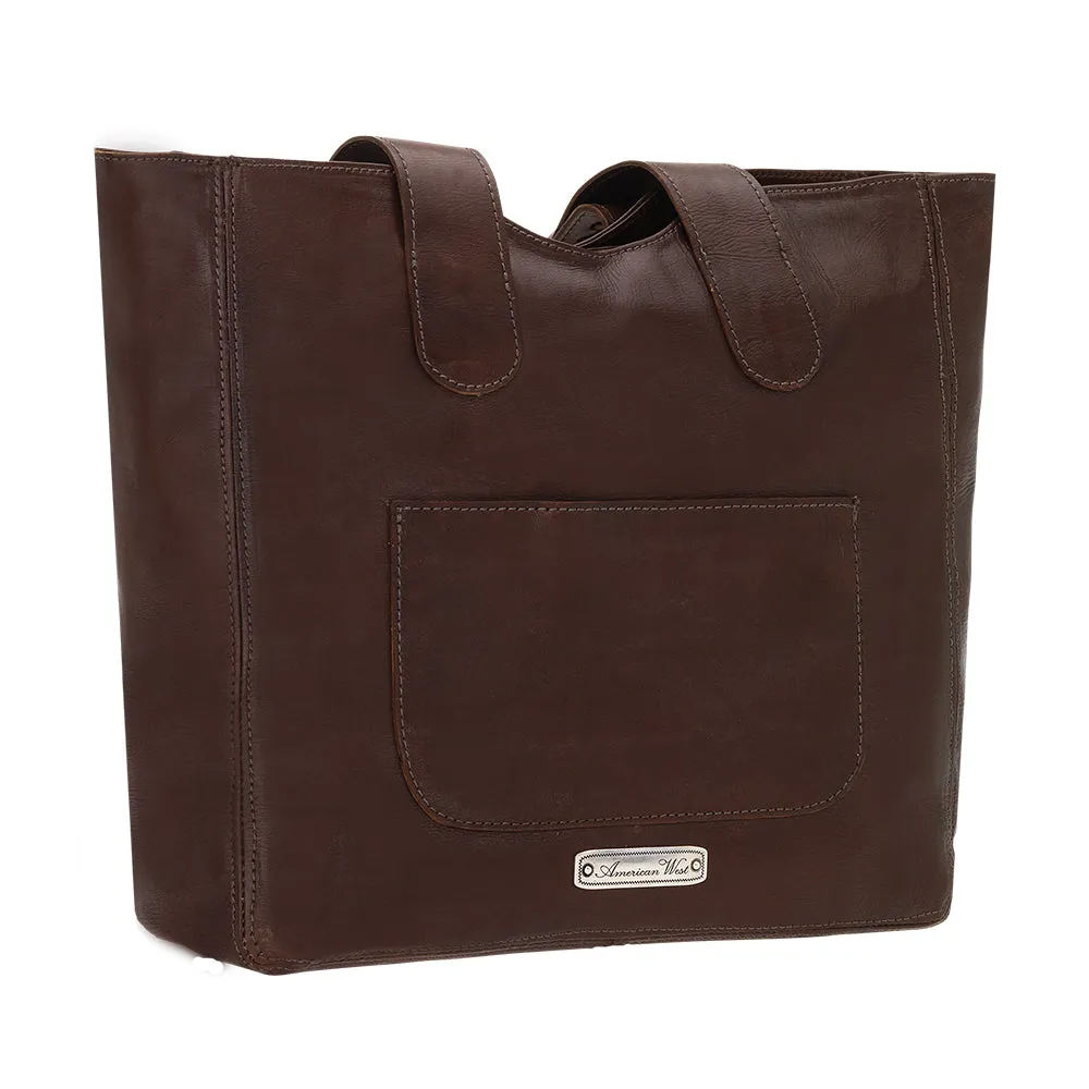 Mohave Canyon Large Zip Top Tote - Dark Brown