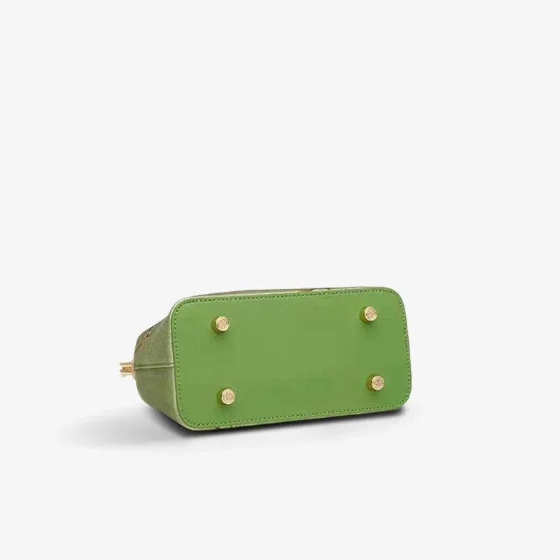 Mulberry Silk Luxury Light Green Kiss Lock Clutch Bag