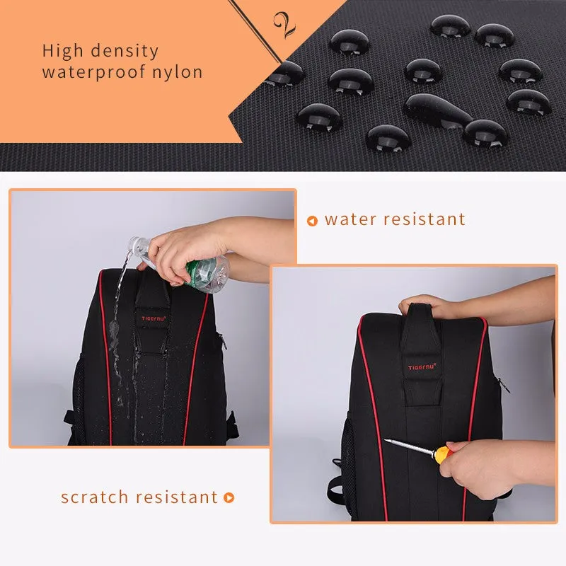 Multifunctional Waterproof Camera Backpack - Black,Orange