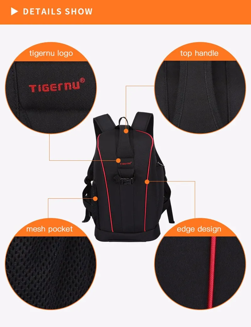 Multifunctional Waterproof Camera Backpack - Black,Orange