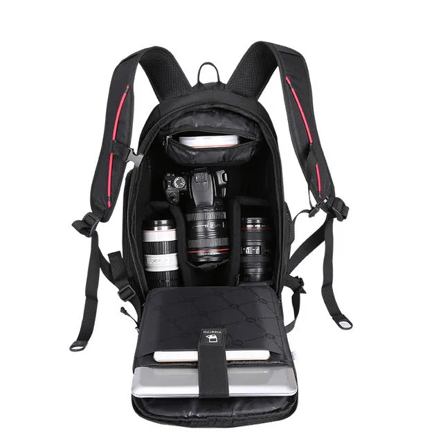 Multifunctional Waterproof Camera Backpack - Black,Orange