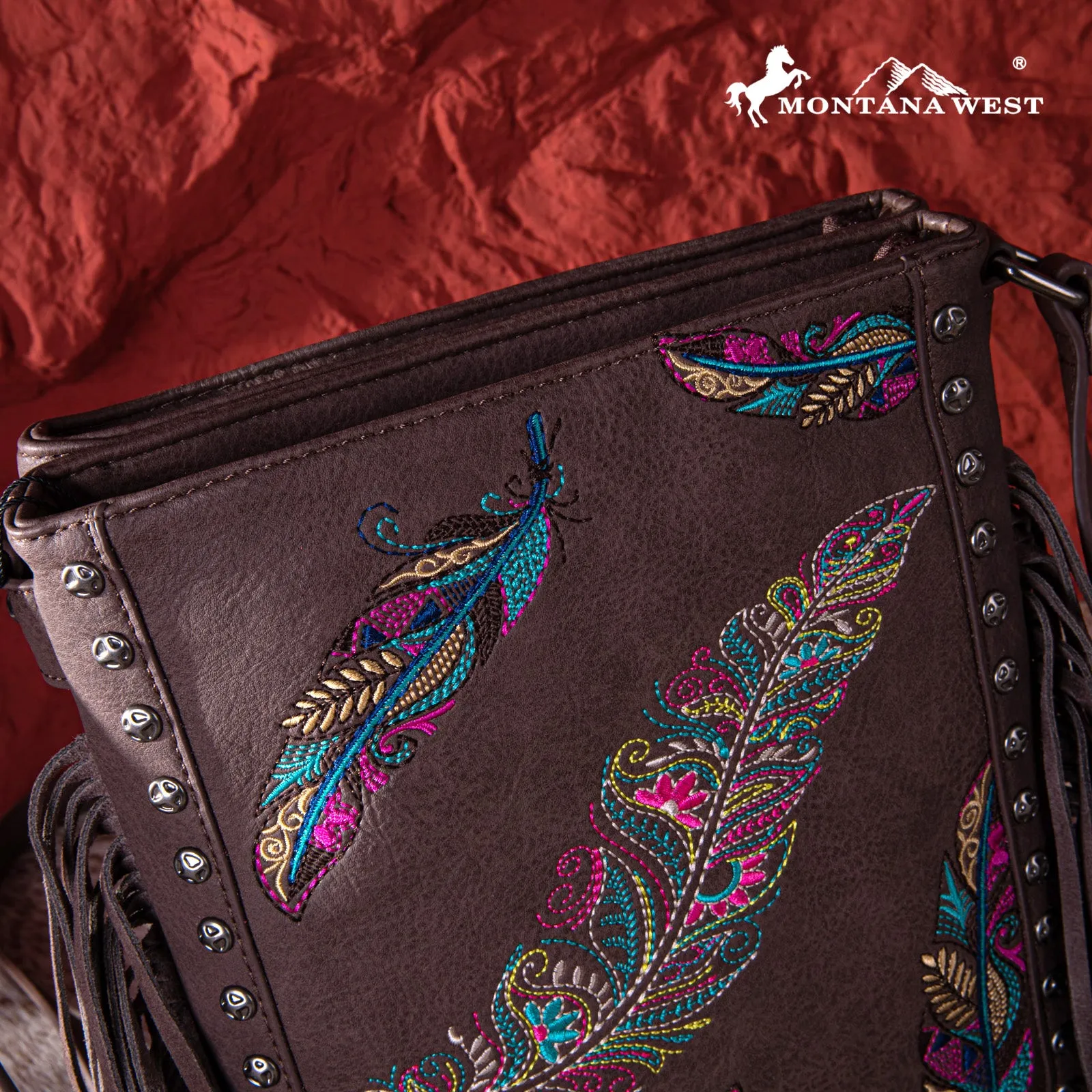 MW1242G-9360  Montana West Embroidered Collection Concealed Carry Crossbody