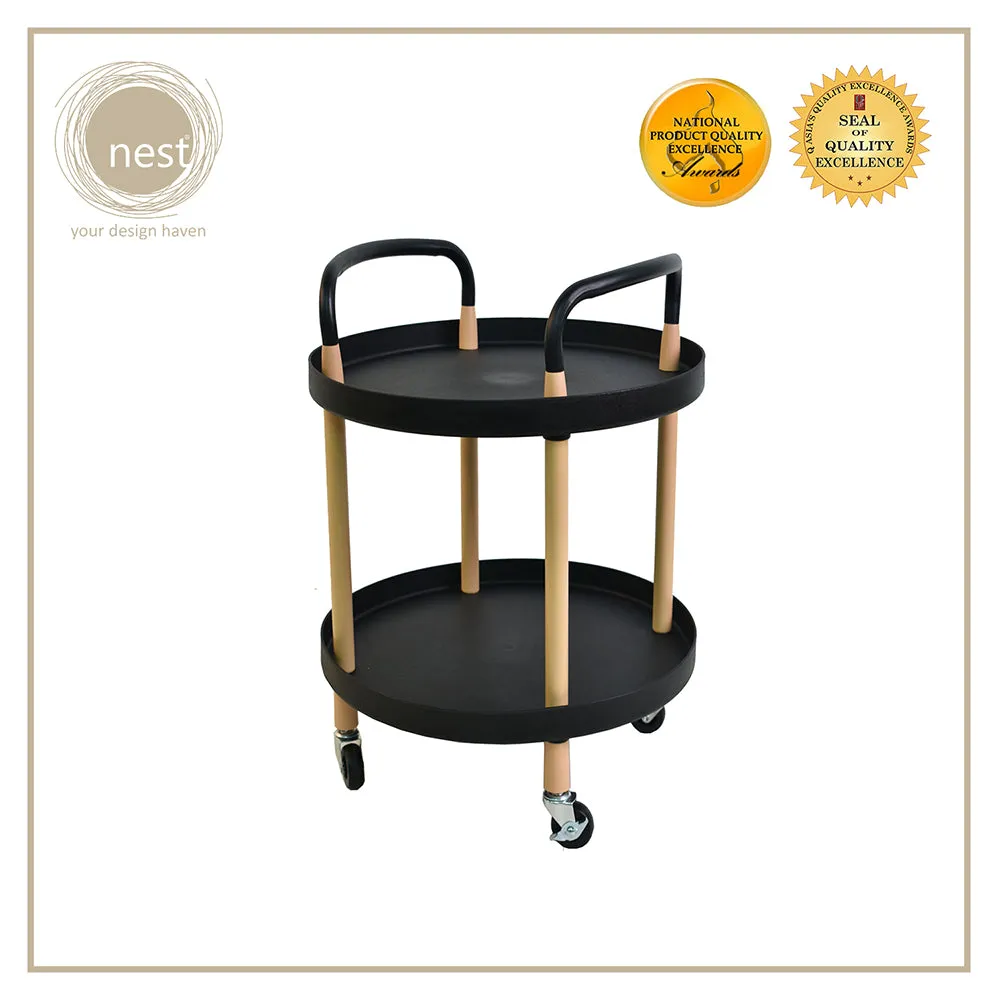 NEST DESIGN LAB 2 Tier Round Trolley Cart