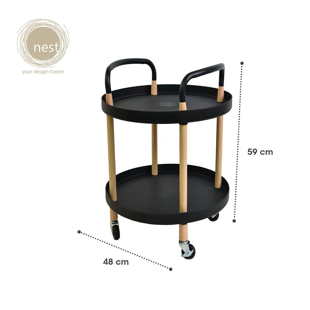 NEST DESIGN LAB 2 Tier Round Trolley Cart