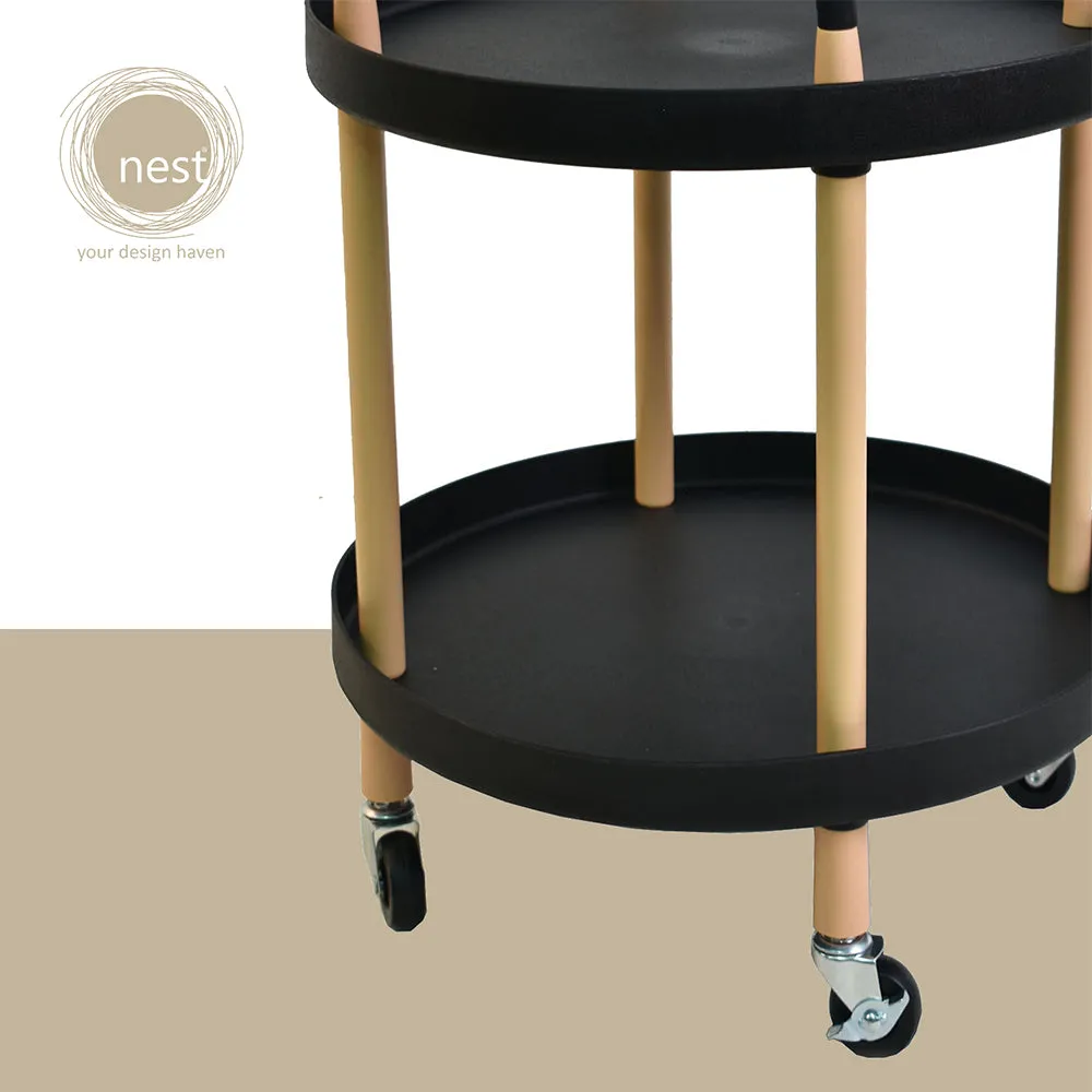 NEST DESIGN LAB 2 Tier Round Trolley Cart