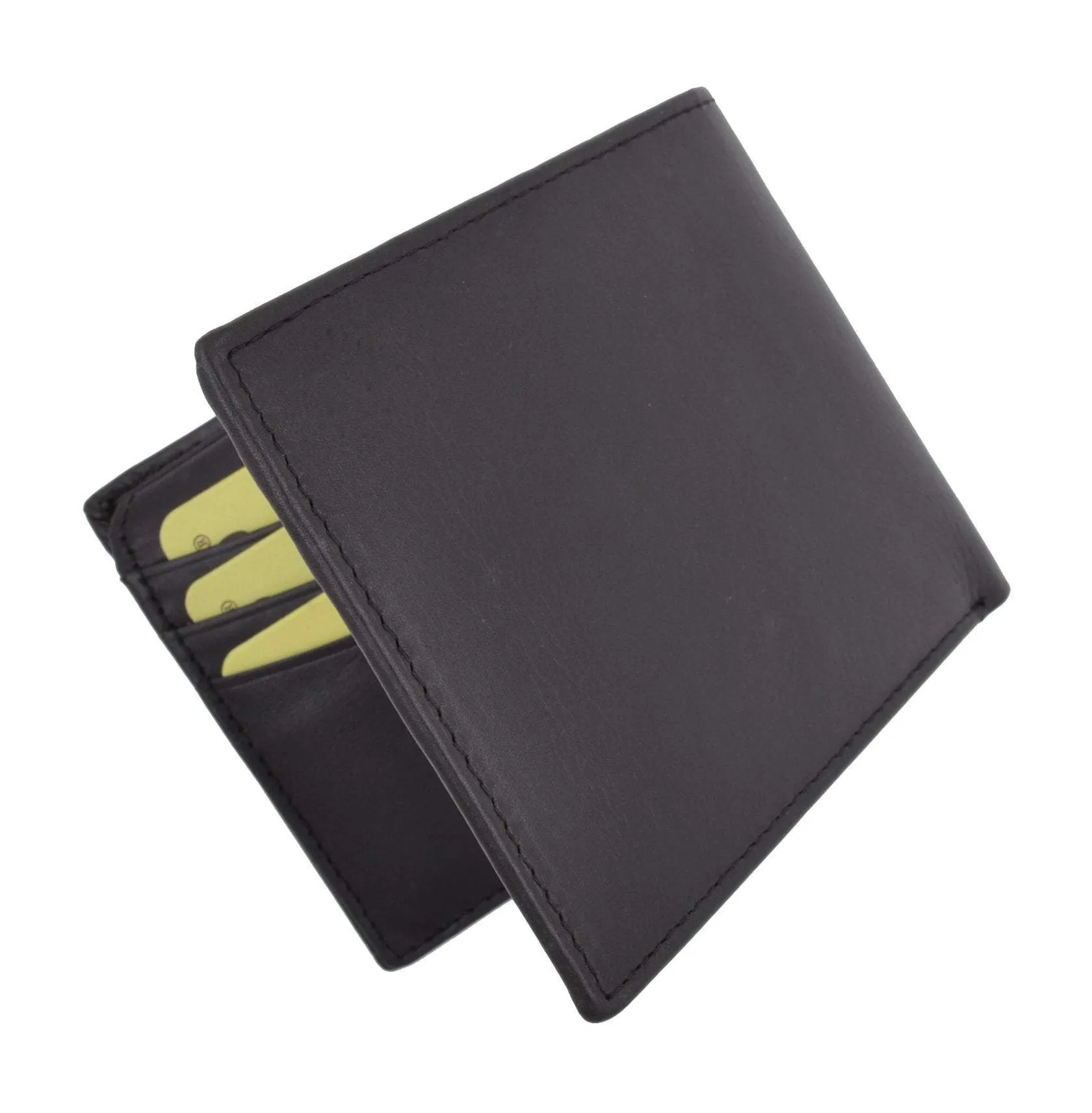 New Cavelio High Quality Mens Genuine Leather Flap Up ID Card Holder Bifold Wallet 730053 (C)