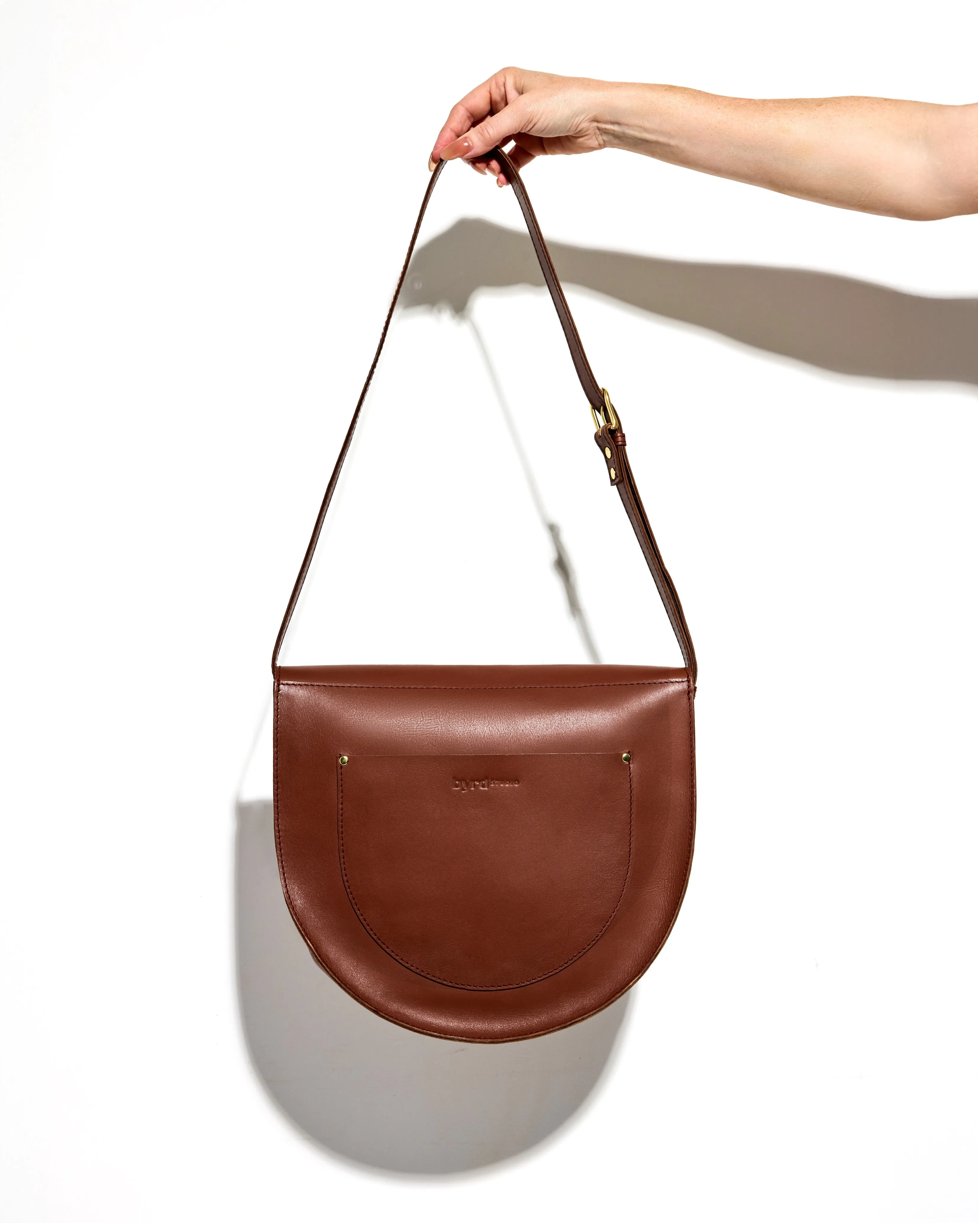 NEW MOON Saddle Bag by Byrd Studio - Chestnut Brown Leather