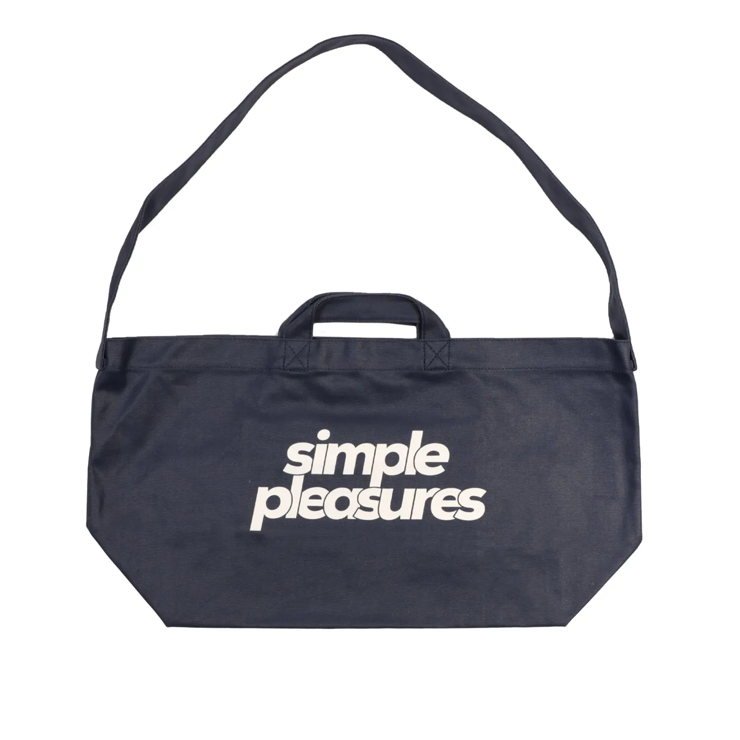 Newspaper Bag in Coated Canva Navy OS