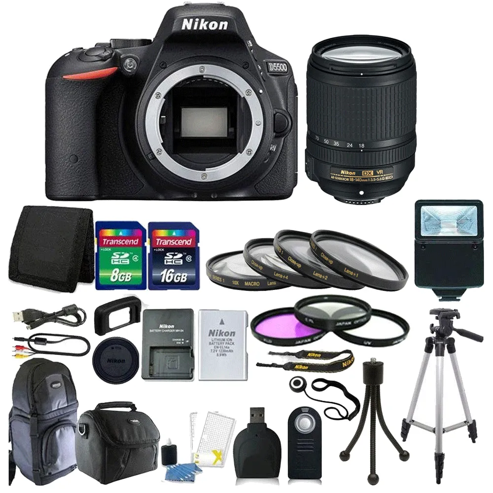 Nikon D5500 24.2 MP Digital SLR Camera with 18-140mm Lens and Accessory Kit