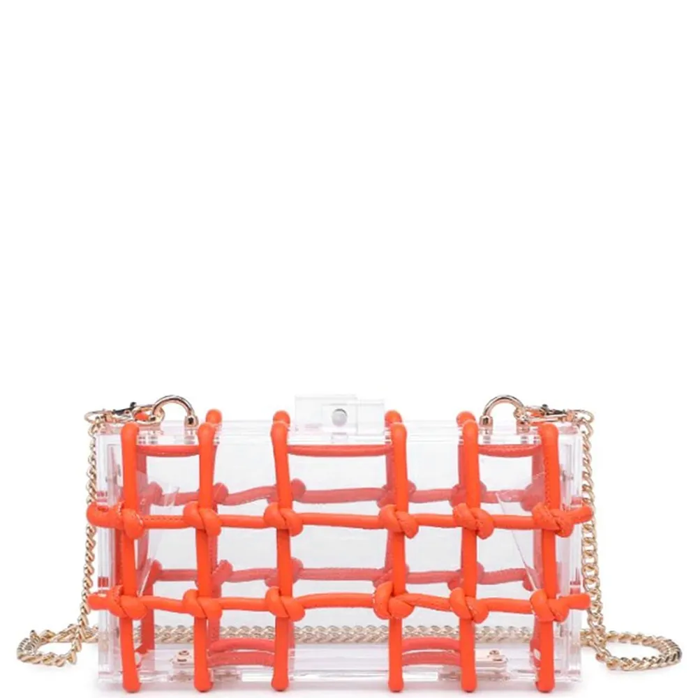 Orange Stylish See Through Design Yesenia Evening Bag