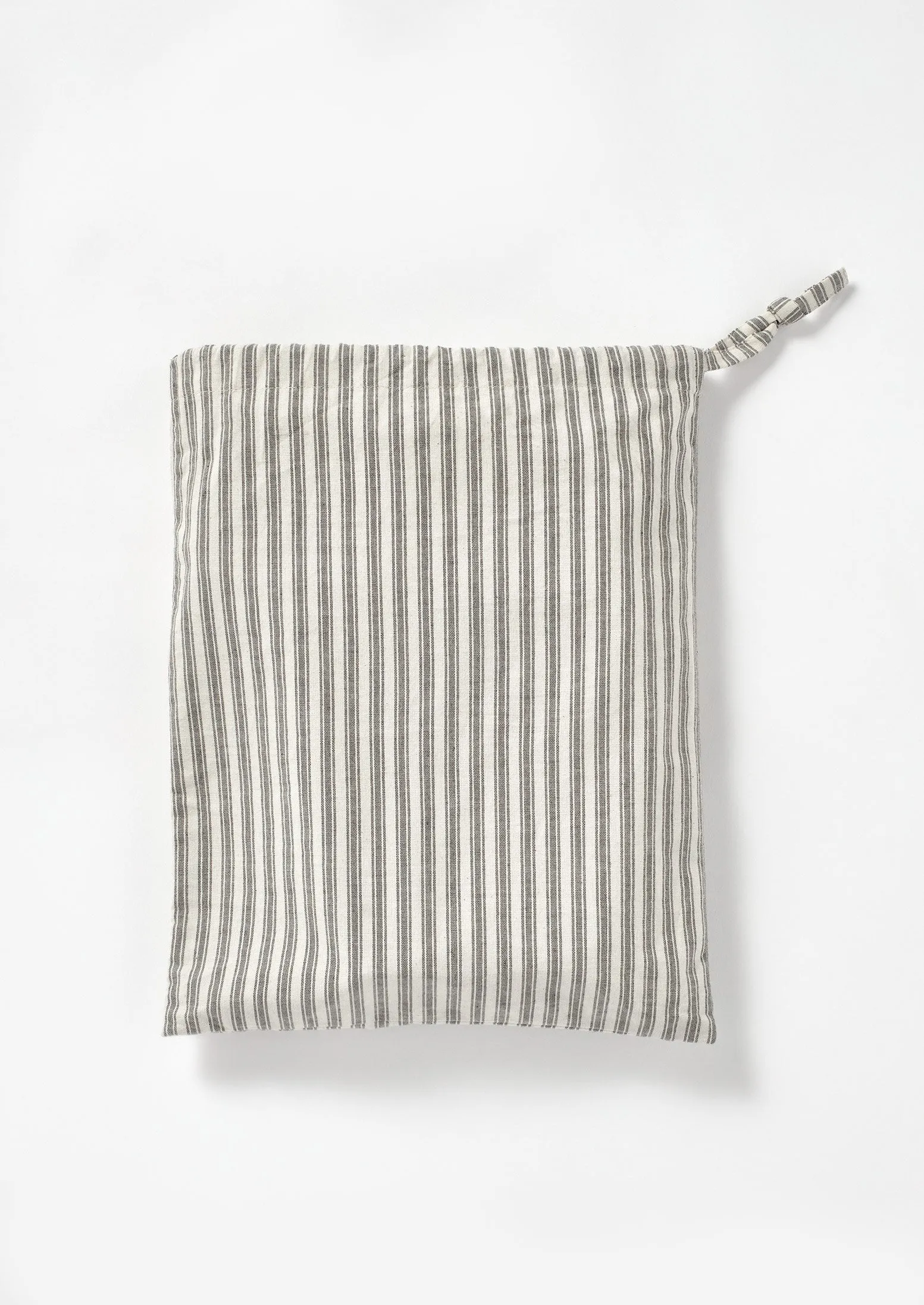 Organic Ticking Stripe Shower Curtain | Ecru/Graphite