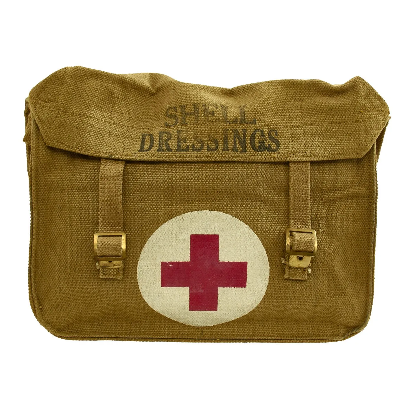 Original British WWII Pattern 1937 Medic Shoulder Bag for Shell Dressings by B. Ltd. - dated 1942