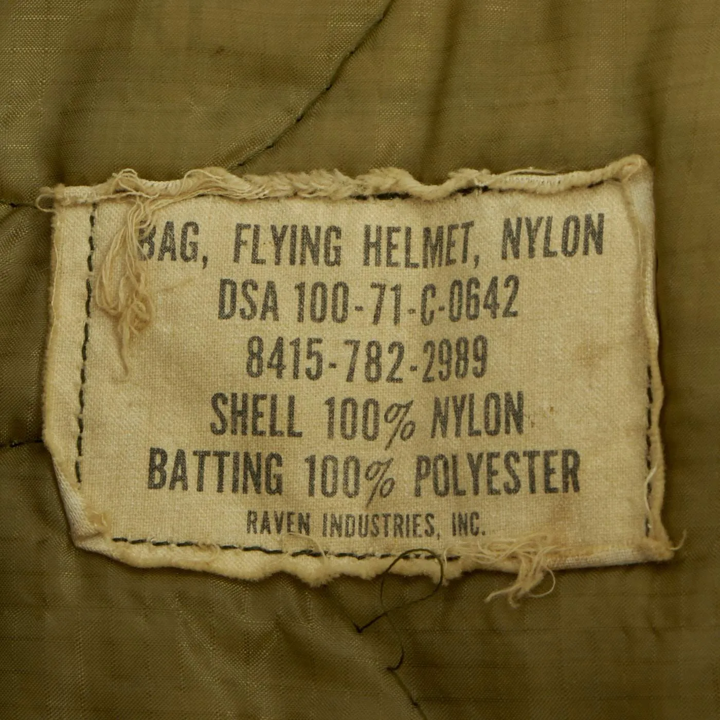 Original U.S Vietnam War 1971 Dated Gentex SPH-4 Helicopter Pilot Helmet Bag with Bell AH-1 Cobra (Bell 209) Attack Helicopter Patch