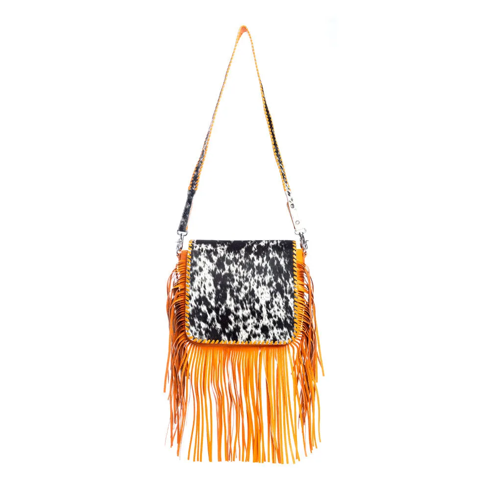 Oro Valley Leather & Hairon Bag in Blazing Orange