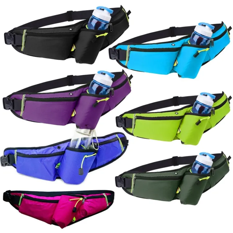 Outdoor Sports Water Bottle Waist Bag Multifunctional Fitness Running Mobile Phone Invisible Waist Bag(Rose Red)