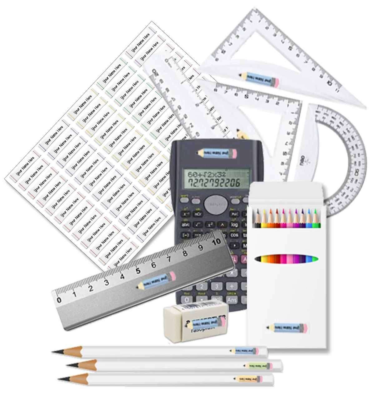 Pencil waterproof school labels