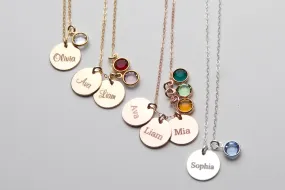 Personalized Birthstone Jewelry Mommy Necklace - CG423N_0.5. Starts at