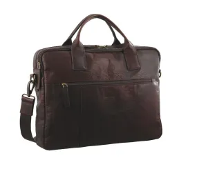 Pierre Cardin - PC2807 Rustic Leather Work/Computer Bag - Chestnut