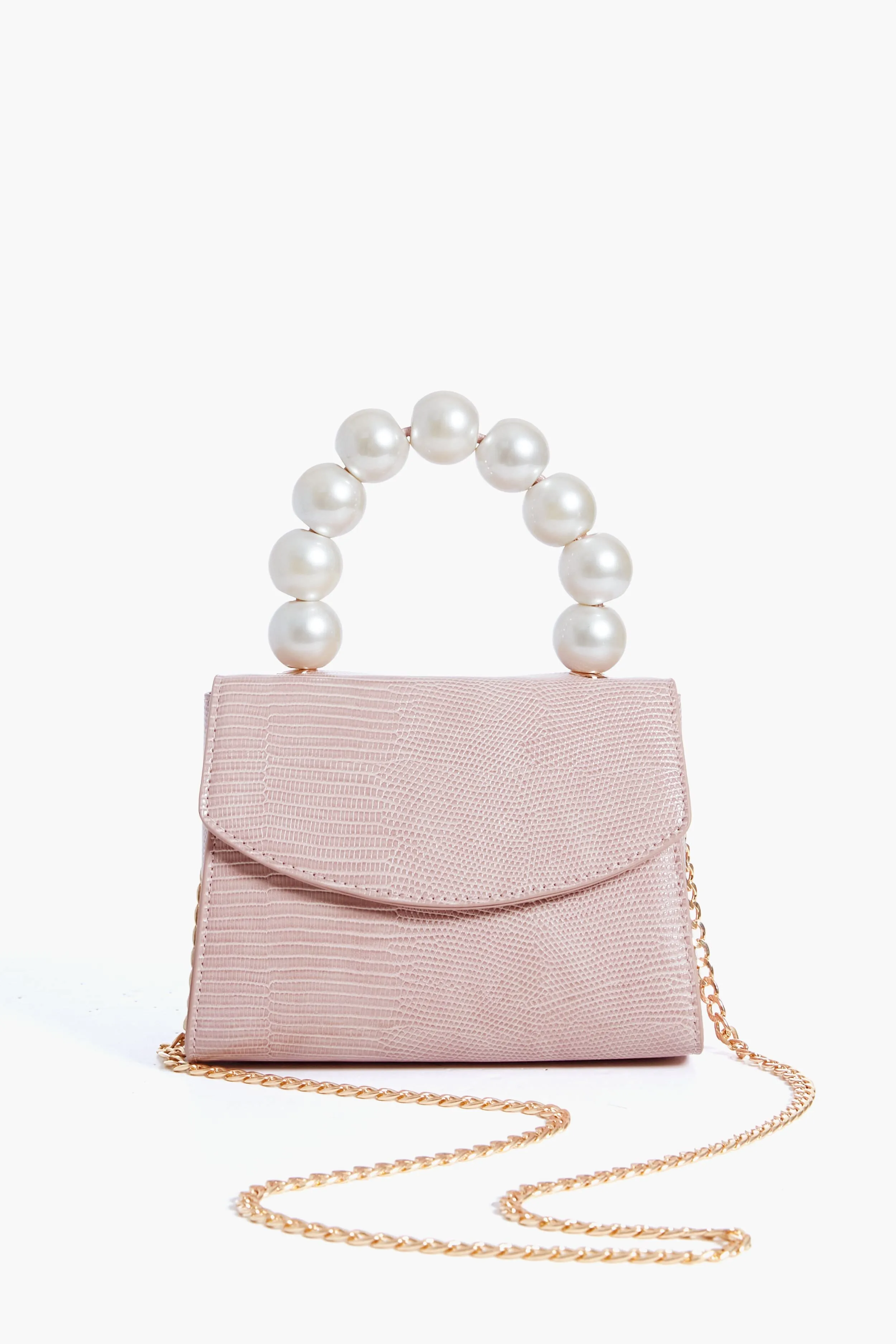 Pink Peta Pearl Handle Bag