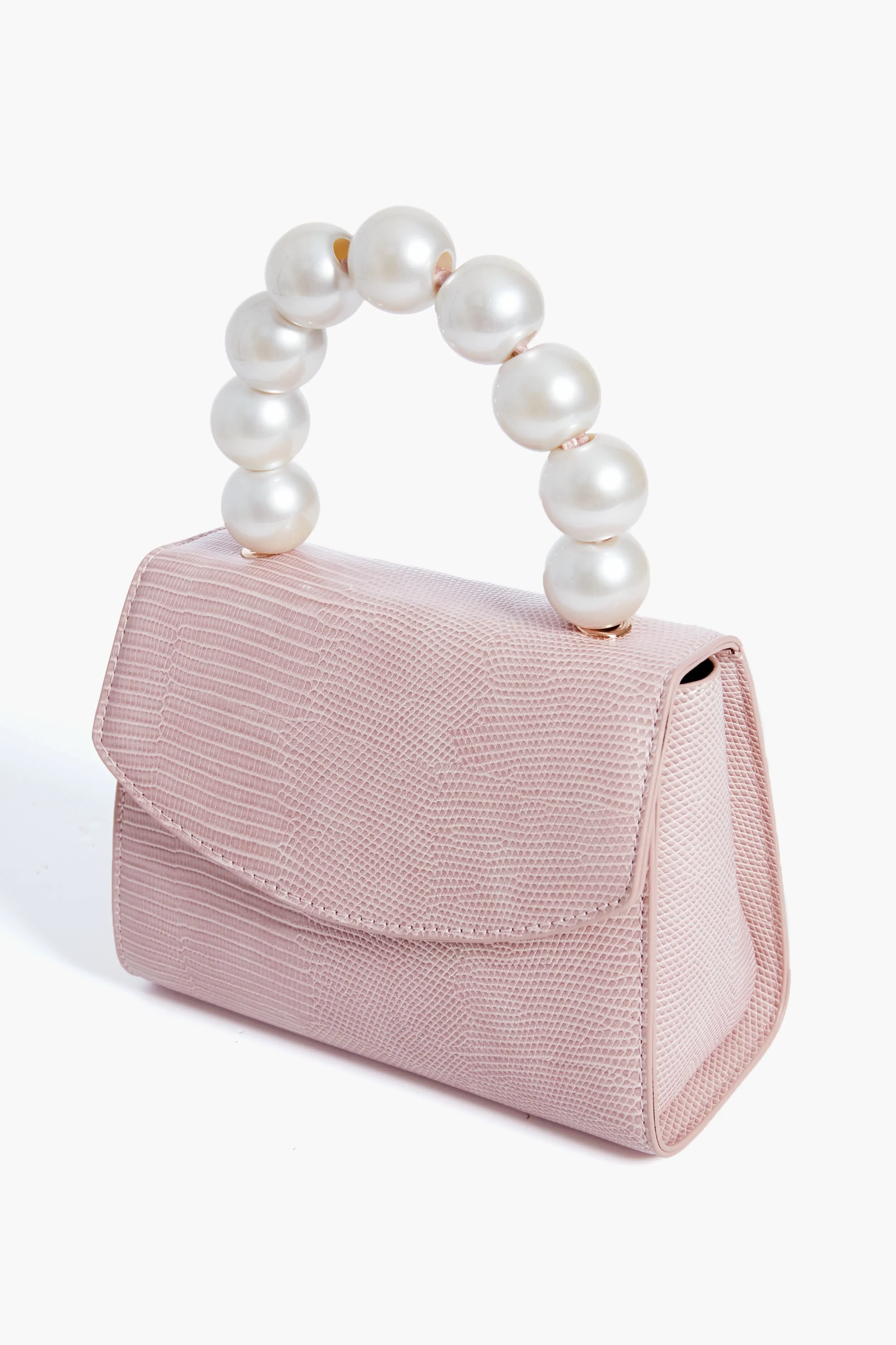 Pink Peta Pearl Handle Bag