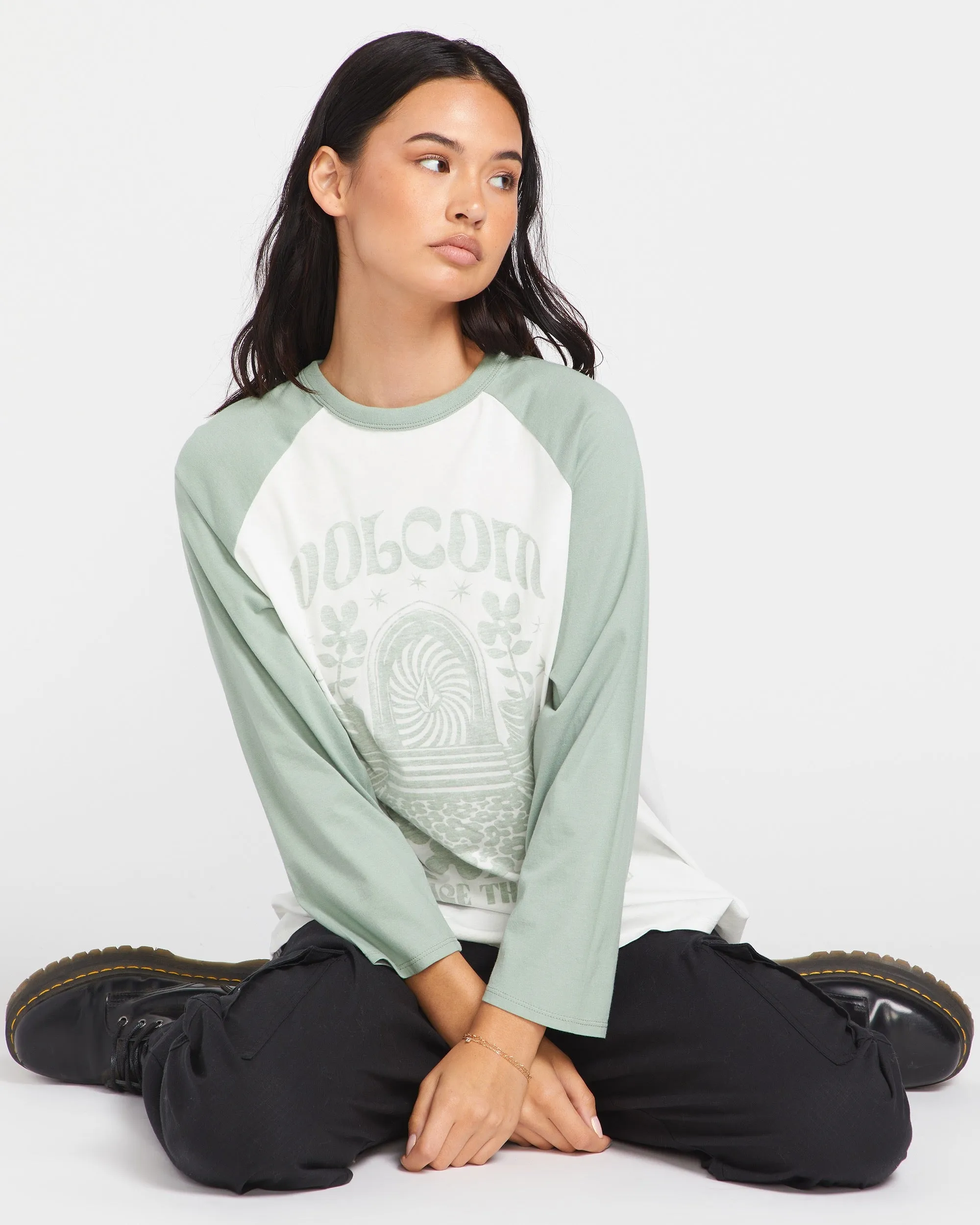 Pitch It To Me Long Sleeve Tee - Sea Glass