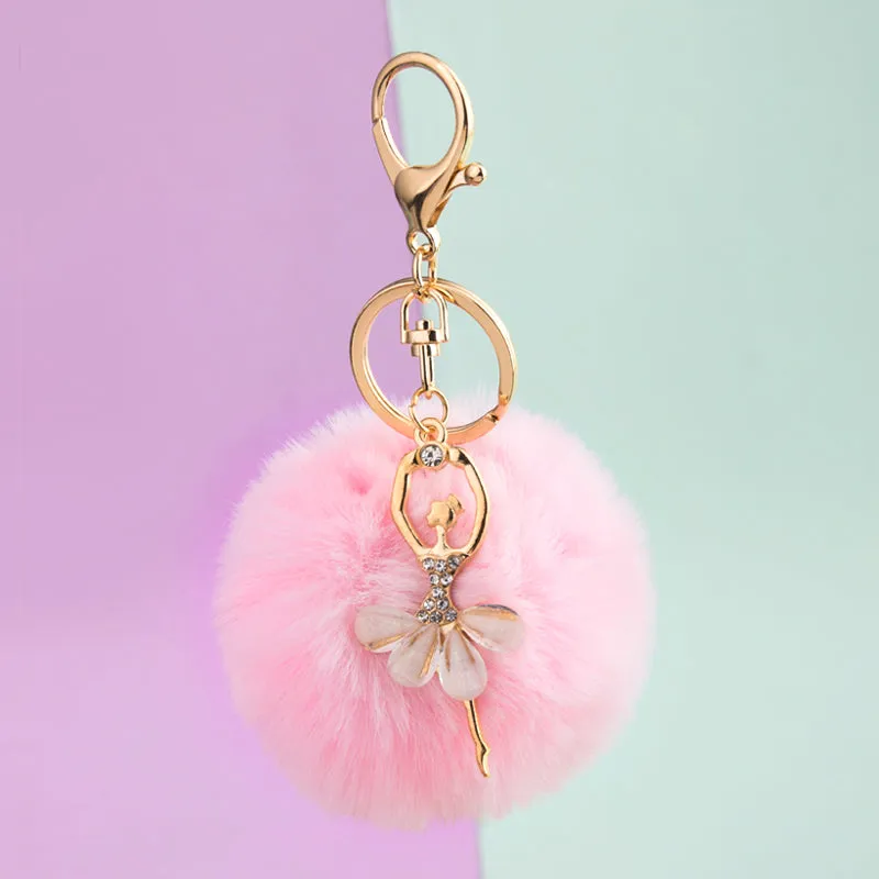 Pom Pom Charm Keychain