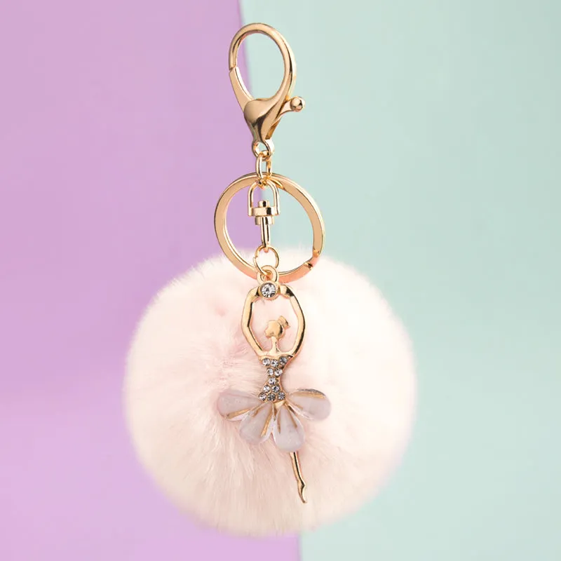 Pom Pom Charm Keychain