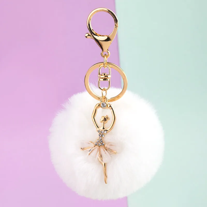 Pom Pom Charm Keychain