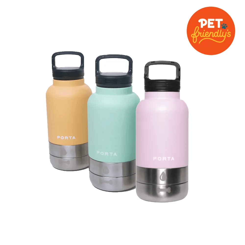 Porta - 32oz Water Bottle & Bowl (Orange Creamsicle)