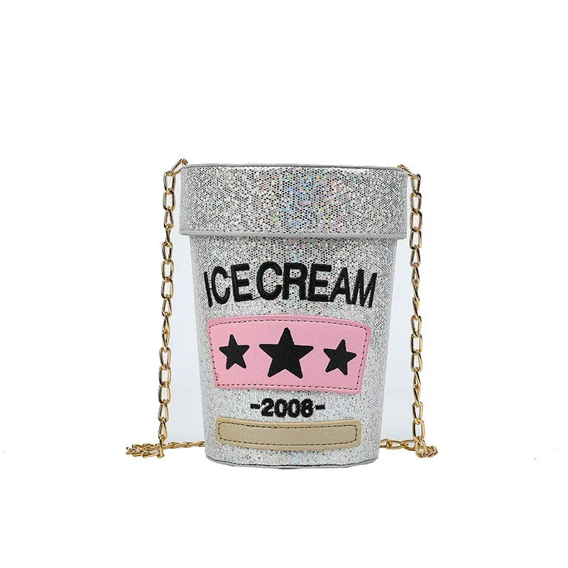 Pre Order:  Sequin Crossbody Mini Chain Bucket Bag