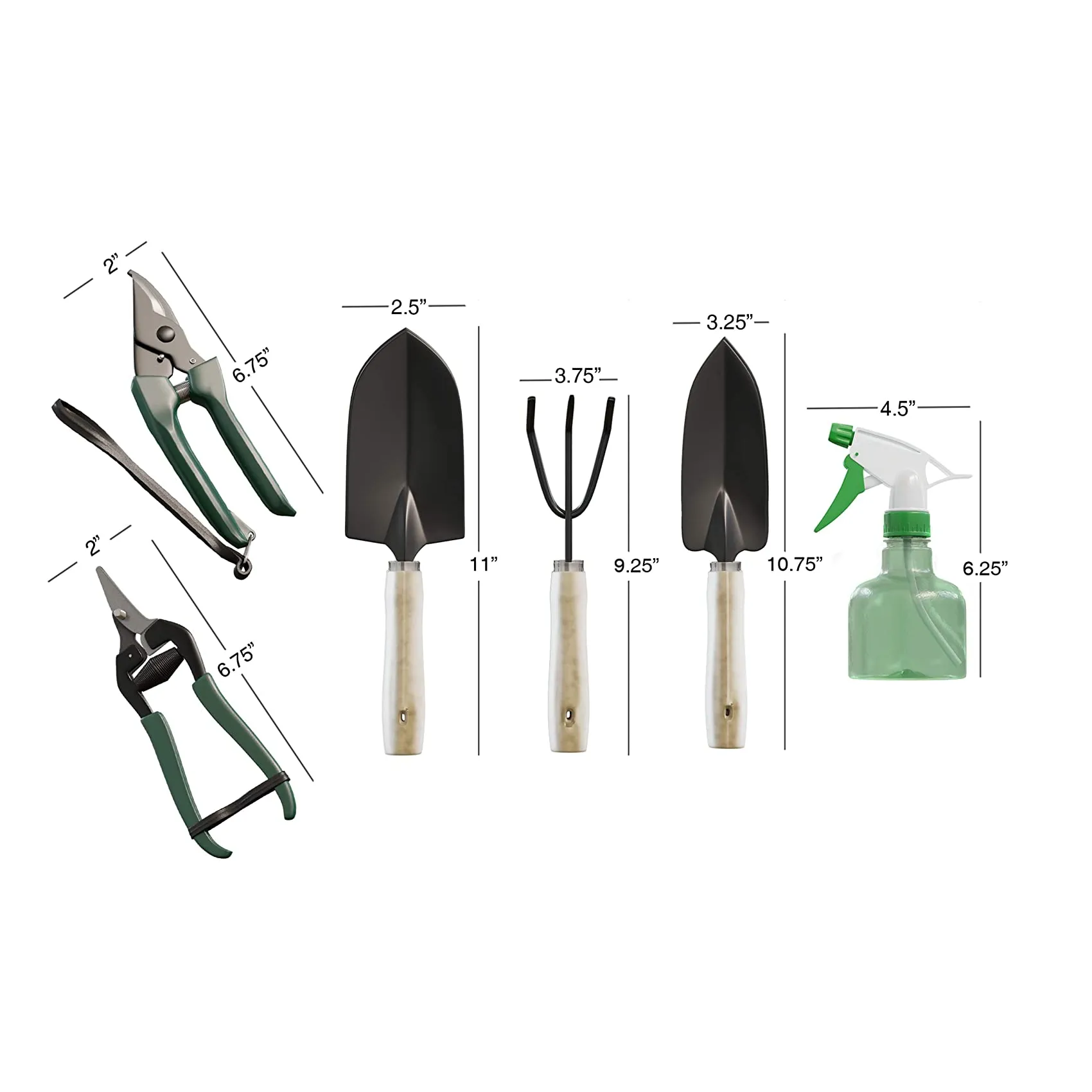 Pure Garden 75-08002 8 Piece Garden Tool and Tote Set Repel-pesticides, 7x4.5, b