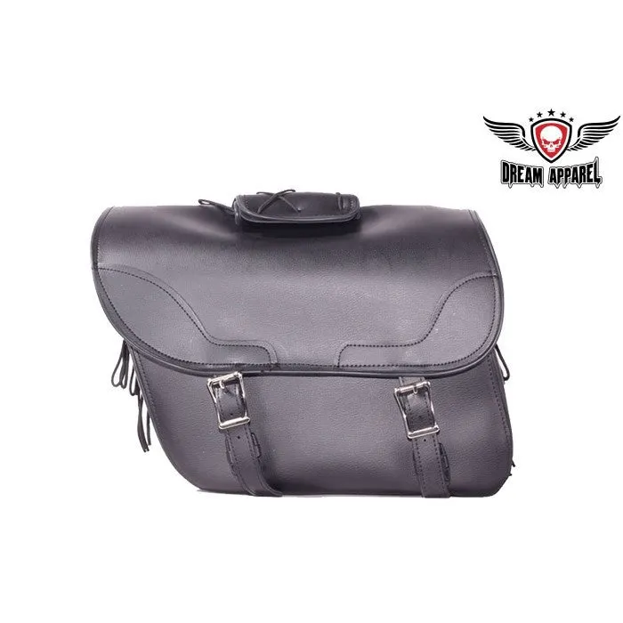 PVC Waterproof Plain Motorcycle Saddlebag Zip Off Bag 14.75" x 6.50" x 12"