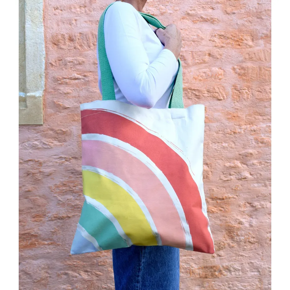 Rainbow Market Canvas Tote Bag