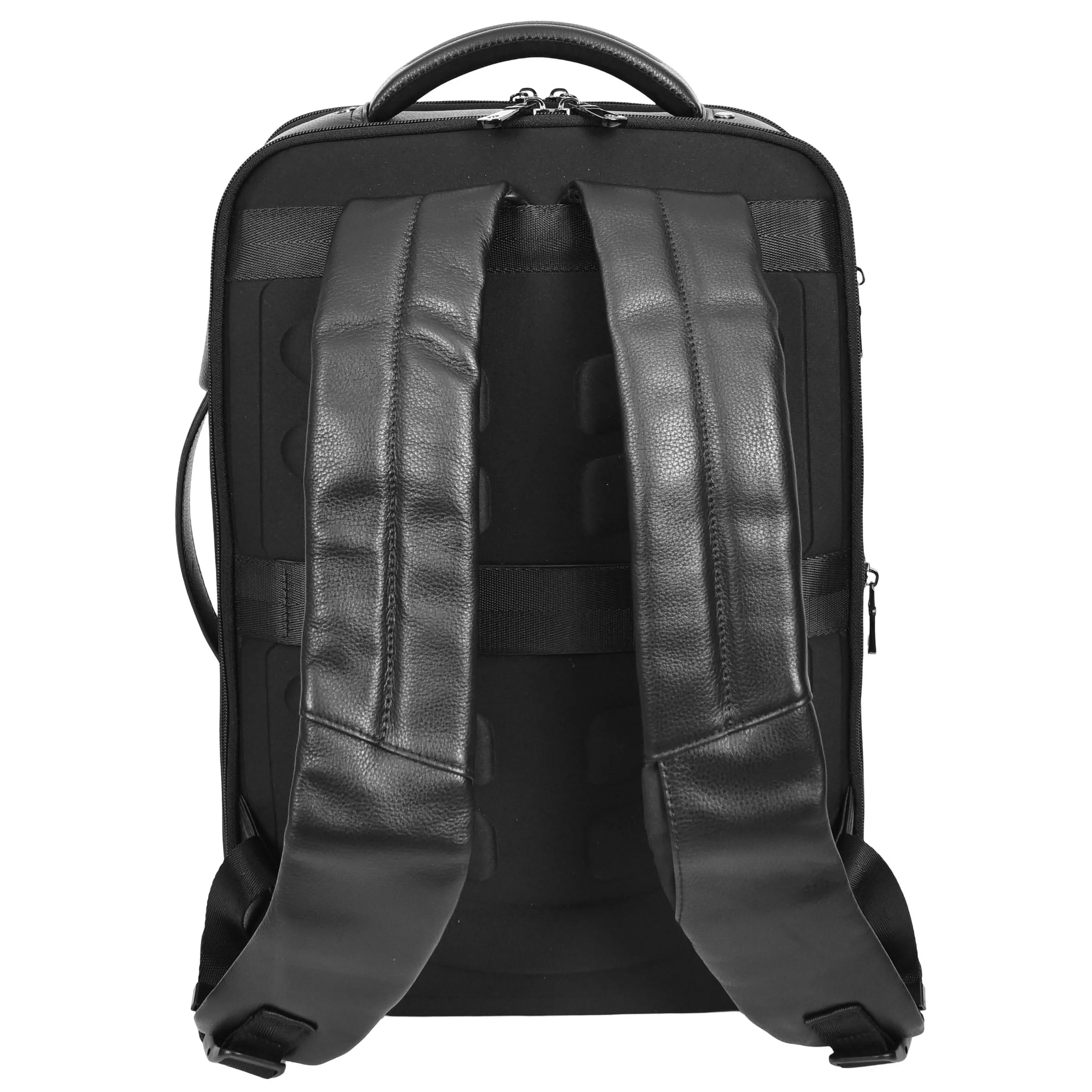 Real Leather Smart USB Backpack Casual Large Size Laptop Rucksack Ryder Black