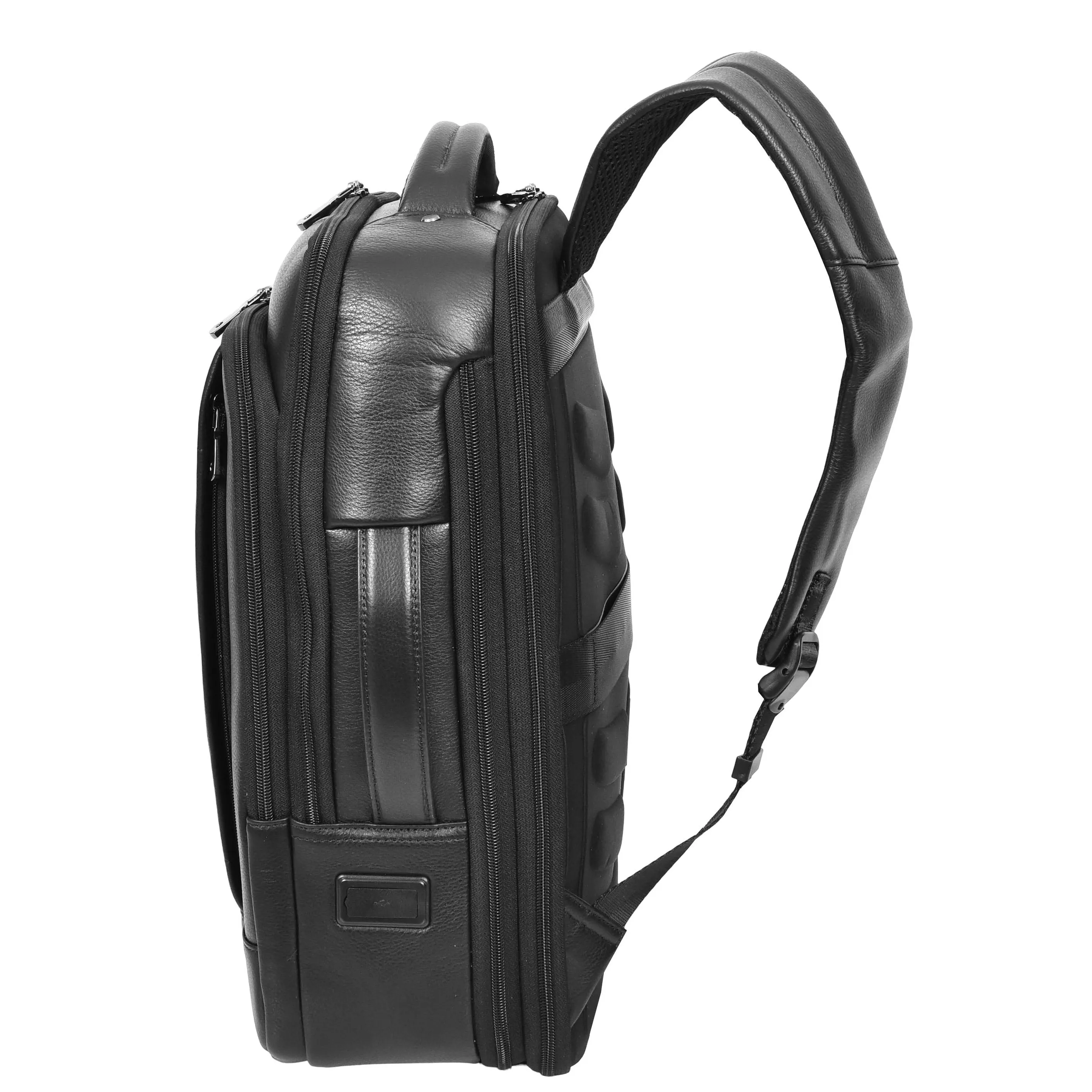 Real Leather Smart USB Backpack Casual Large Size Laptop Rucksack Ryder Black