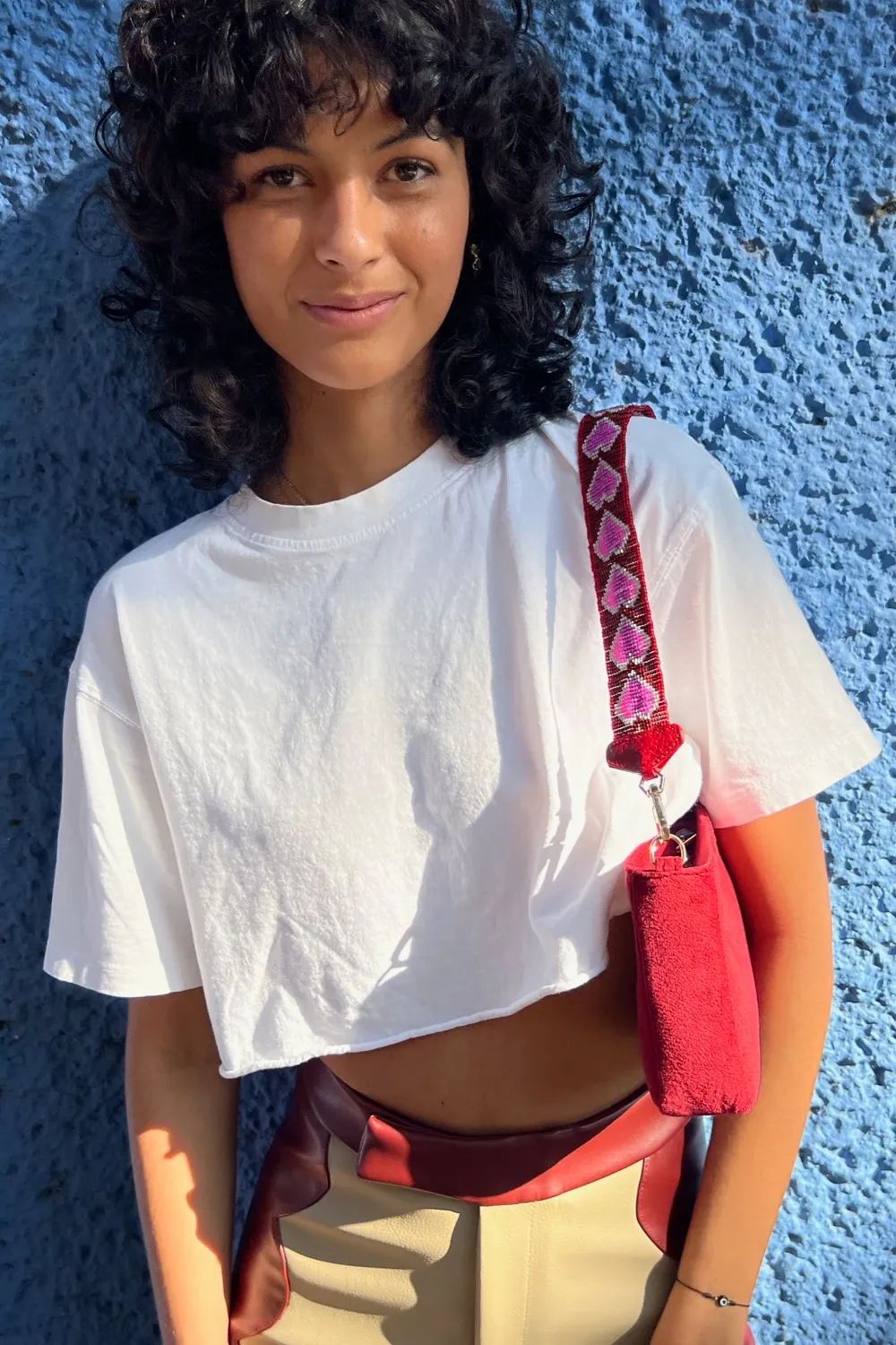 Red Heart Bag in Velvet