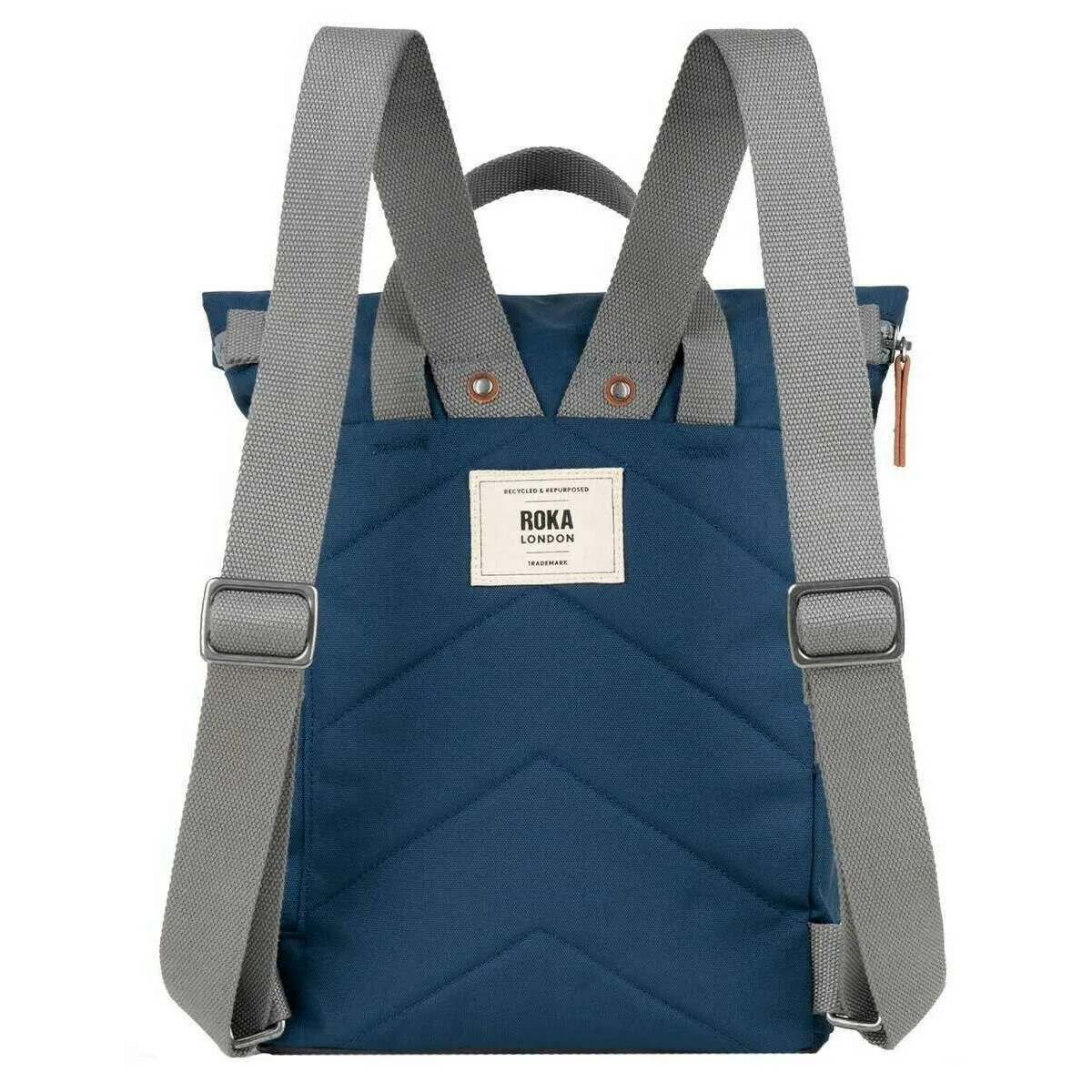 Roka Finchley A Small Sustainable Canvas Backpack - Deep Blue