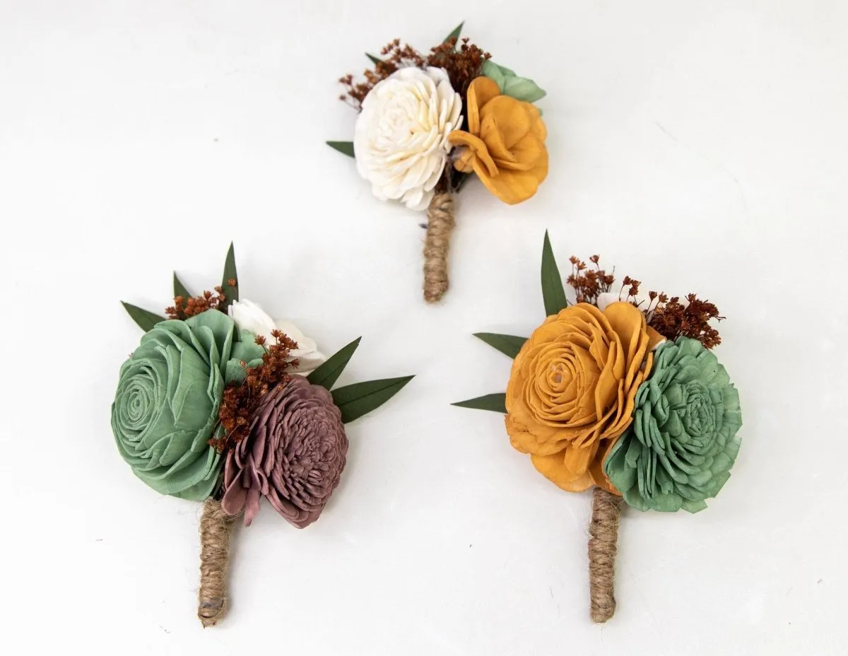 Rustic Chic Boutonniere (Set of 3)*